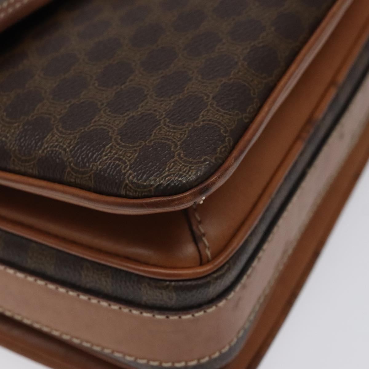 Celine Macadam Shoulder Bag Canvas, BROWN, CANVAS, Shoulder bag