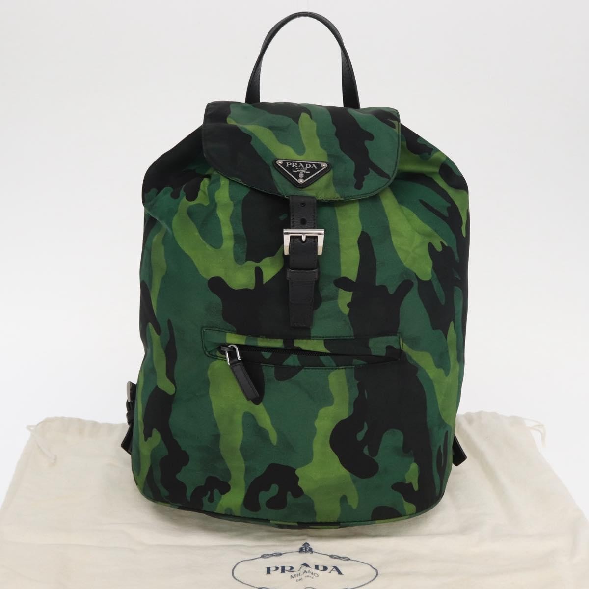 Prada Camouflage Backpack Tessuto, Green, Nylon, Backpack