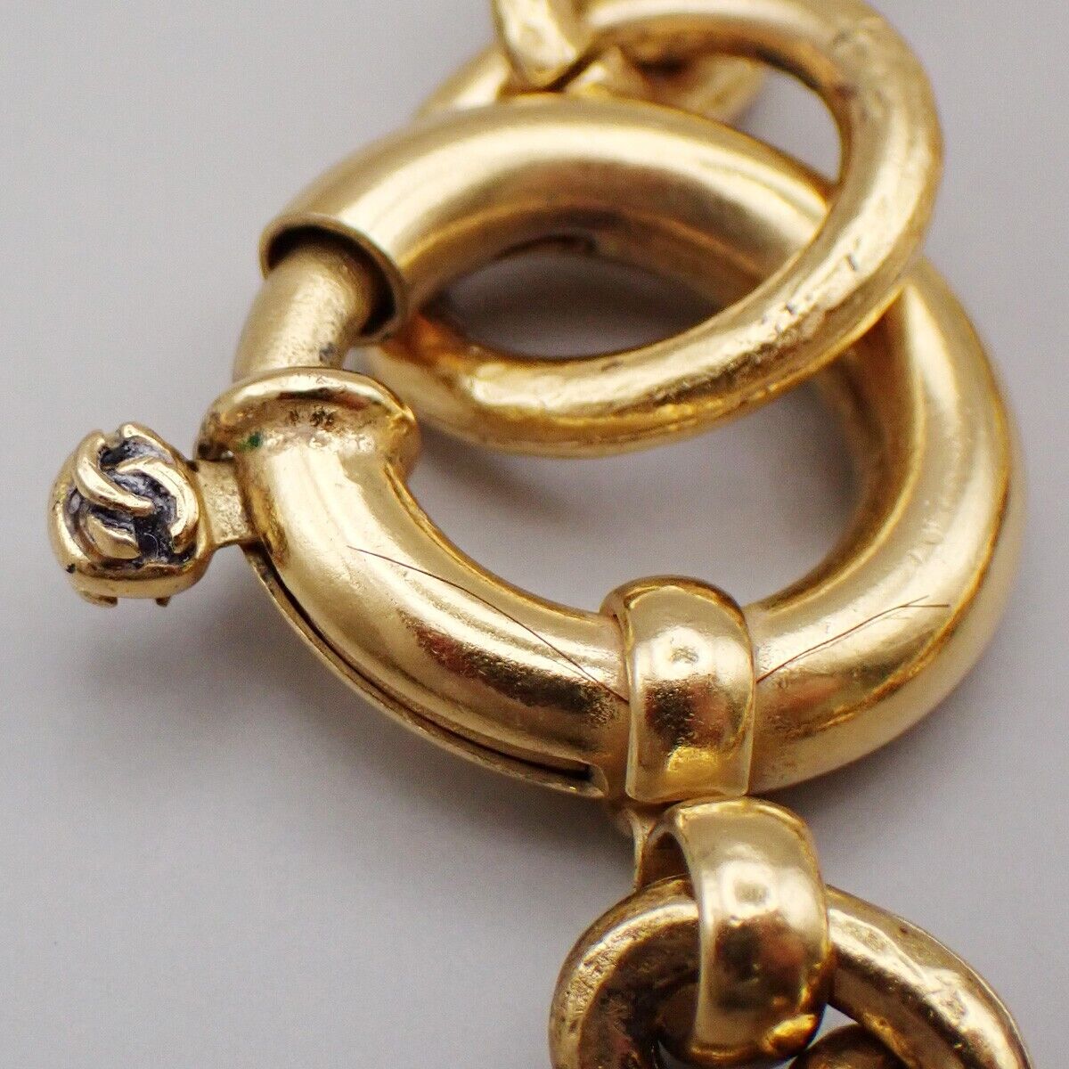 Chanel Vintage Triple CC Chain Necklace Metal, GOLD, GOLD_PLATED, Necklace