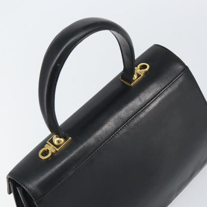 Salvatore Ferragamo Convertible Top Handle Bag Leather, BLACK, LEATHER, Handbag