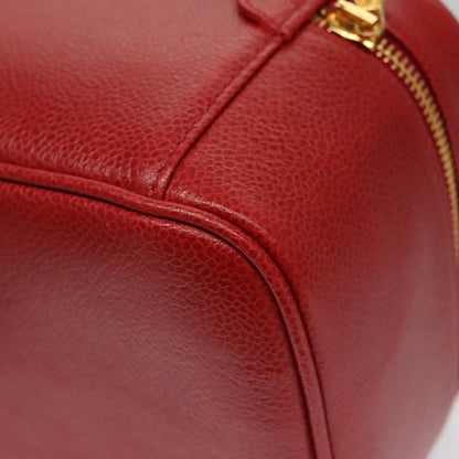 Chanel Vintage Timeless Cosmetic Case Caviar, RED, LEATHER, Clutche & pouche