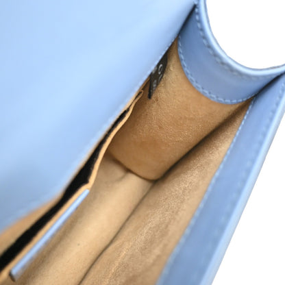 Gucci Sylvie Chain Shoulder Bag Leather, BLUE, LEATHER, Shoulder bag