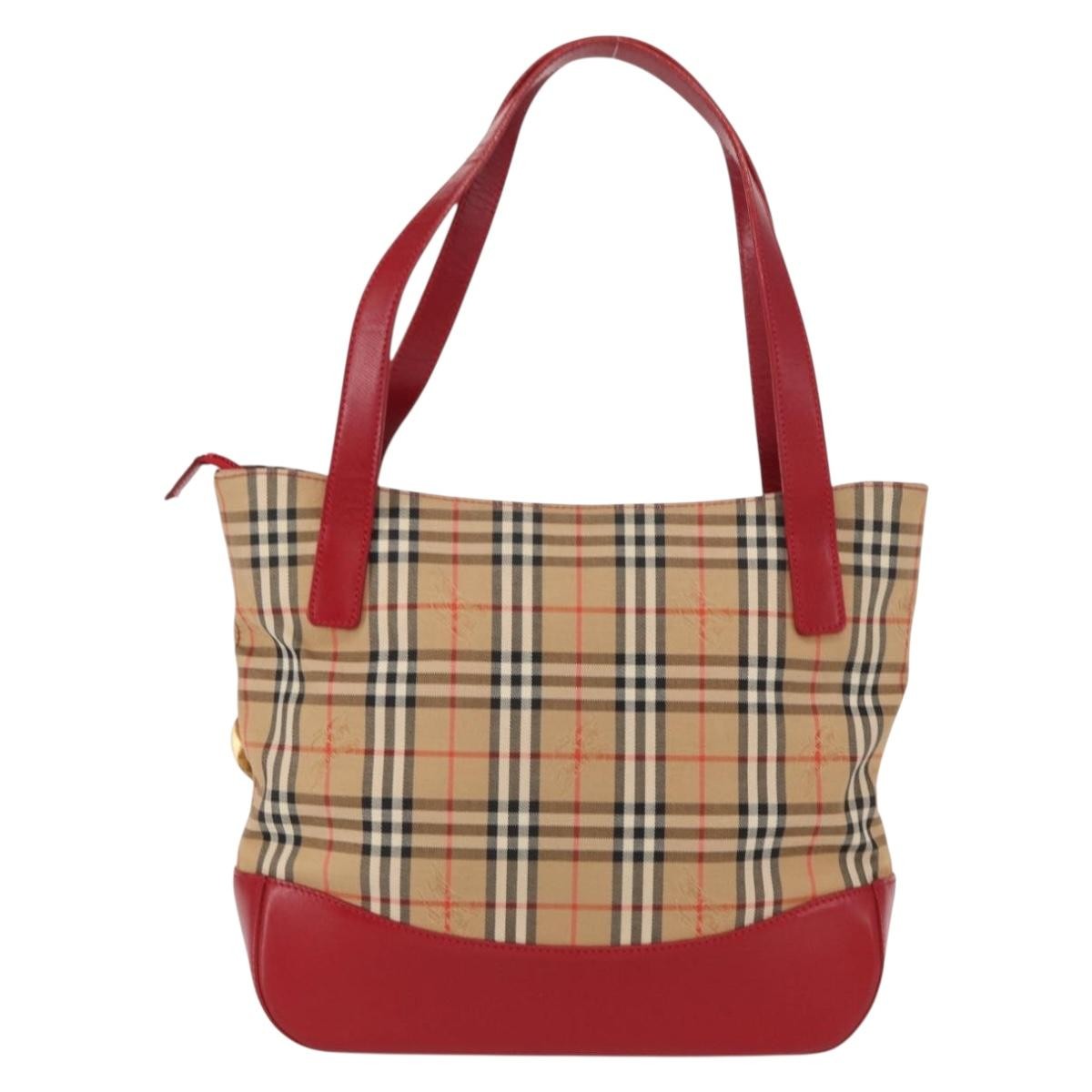 Burberry Nova Check Handbag Nova Check Canvas and leather, BEIGE, CANVAS, Handbag