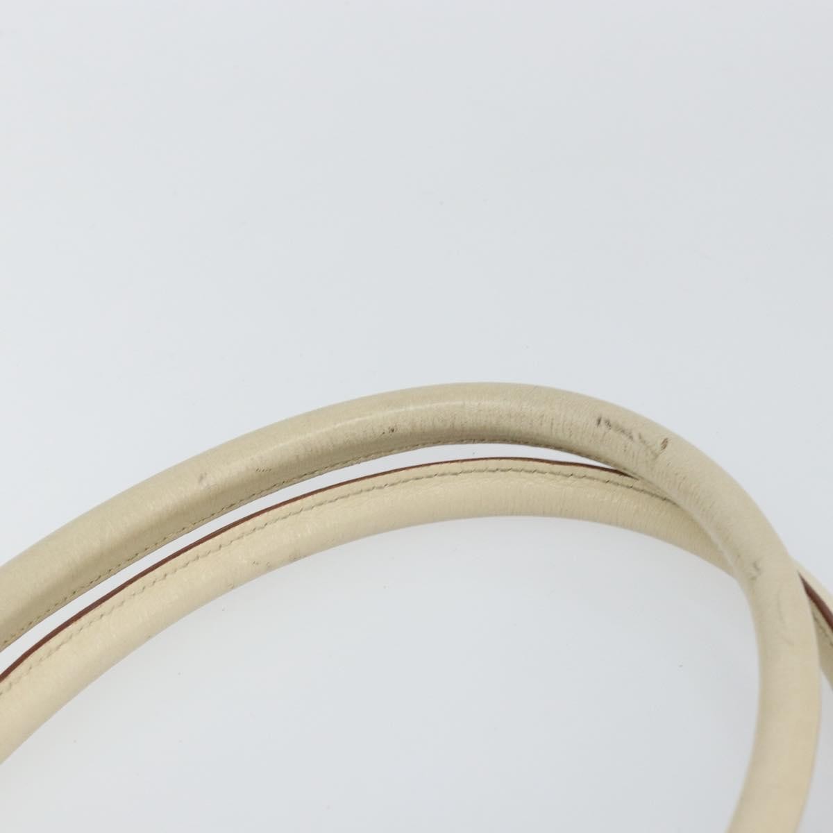 Salvatore Ferragamo Gancini handbag Leather, WHITE, LEATHER, Handbag