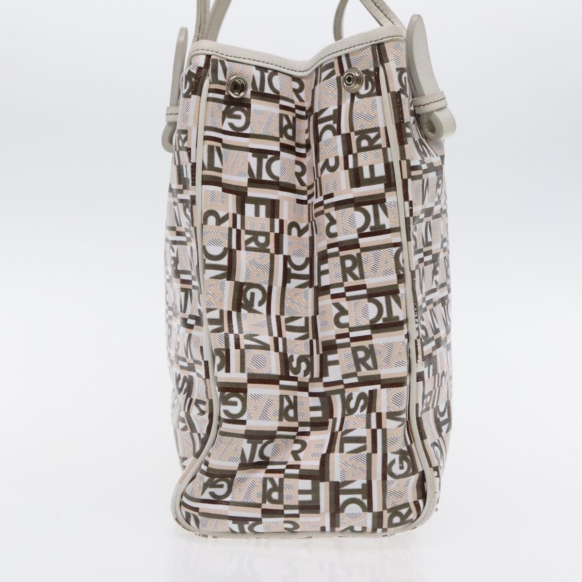 Salvatore Ferragamo Gancini Tote Leather, WHITE, LEATHER, Tote bag