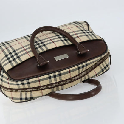 Burberry Nova Check Bowling Bag Canvas, BEIGE, NYLON, Handbag