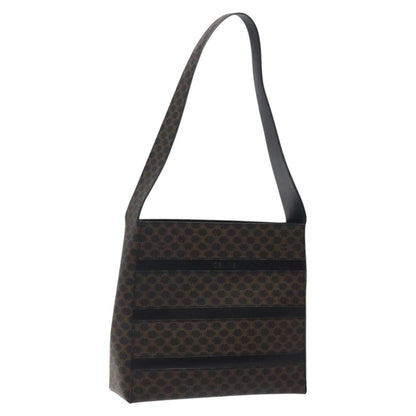 Celine Vintage Macadam Shoulder Bag Canvas and Leather, Black, Canvas, Shoulder Bag