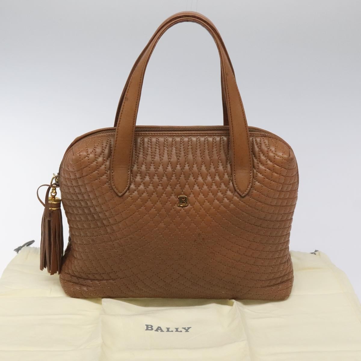 Bally Vintage Handbag Quilted Leather, Brown, Leather, Handbag
