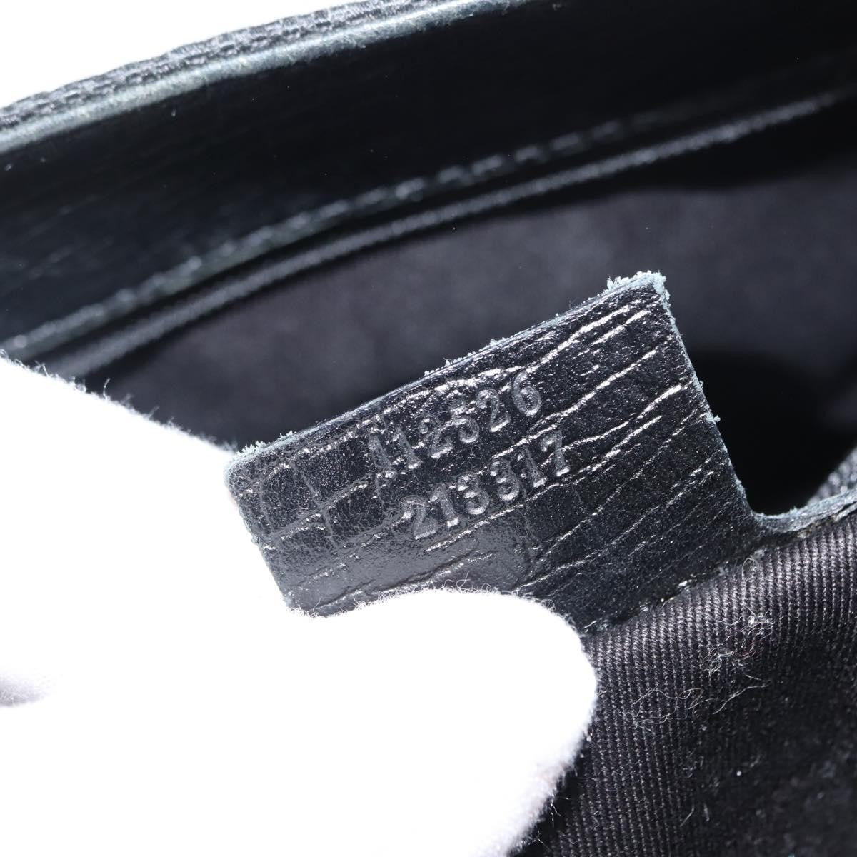 Gucci Vintage Bamboo Handle Bag Canvas, BLACK, CANVAS, Tote bag