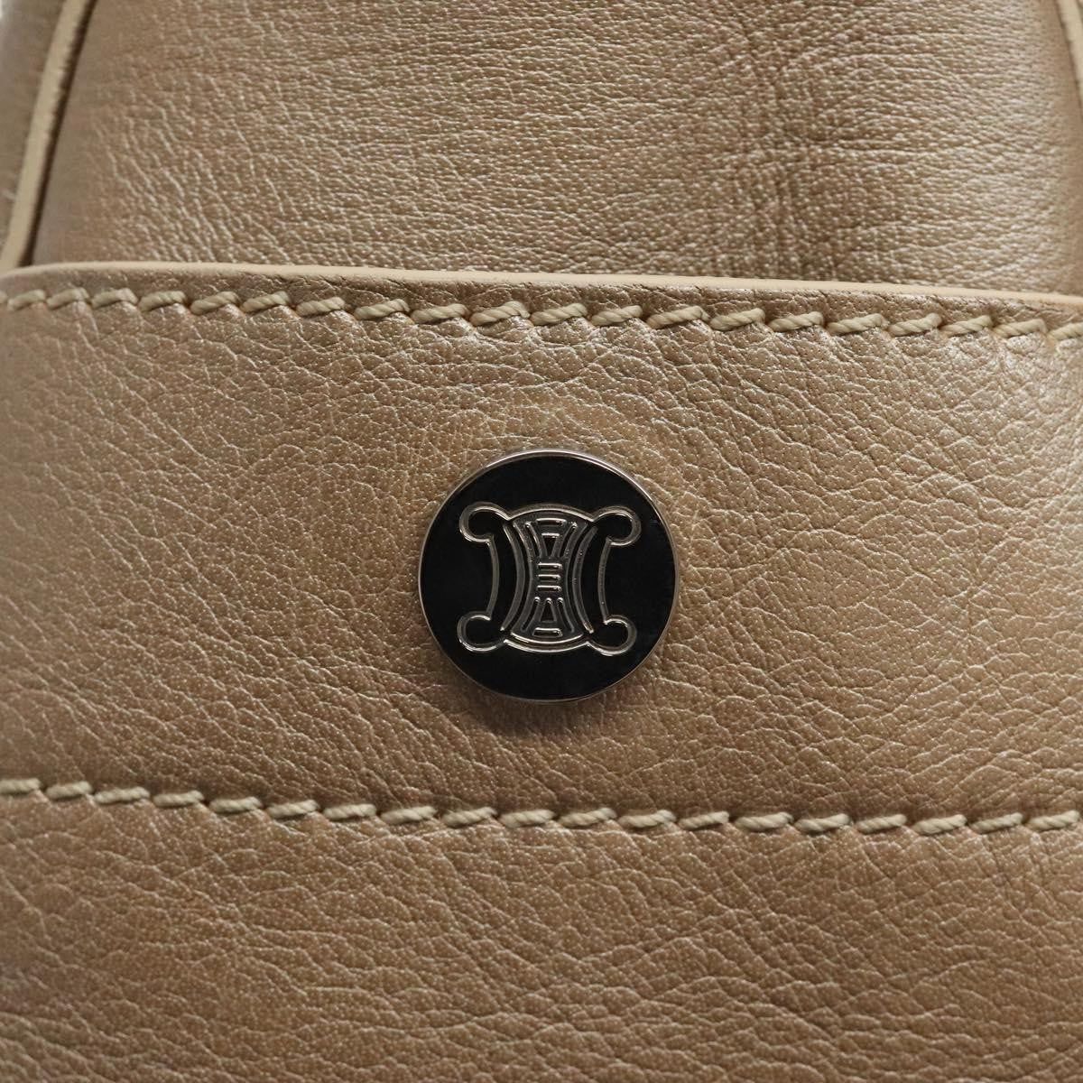 Celine Boogie Satchel Leather, GOLD, LEATHER, Handbag