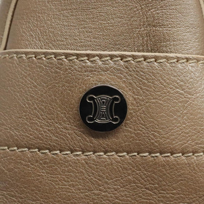 Celine Boogie Satchel Leather, GOLD, LEATHER, Handbag
