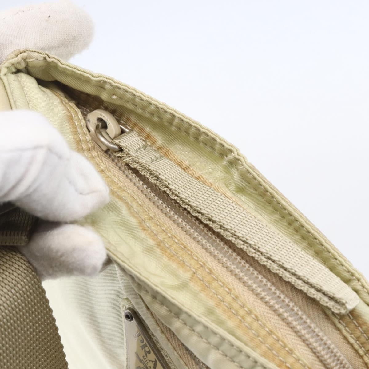 Prada Front Pocket Messenger Bag Tessuto, BEIGE, NYLON, Shoulder bag