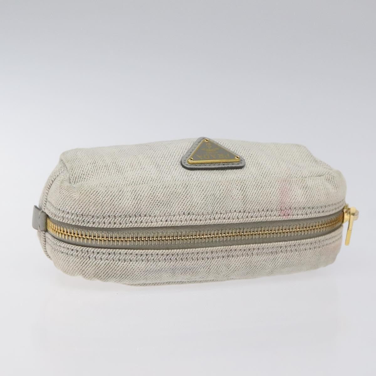 Prada Vintage Pouch Tessuto, GRAY, CANVAS, Clutche & pouche