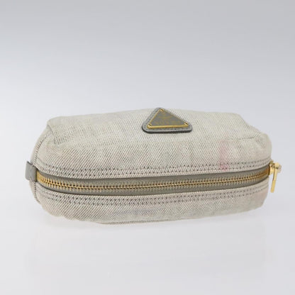 Prada Vintage Pouch Tessuto, GRAY, CANVAS, Clutche & pouche