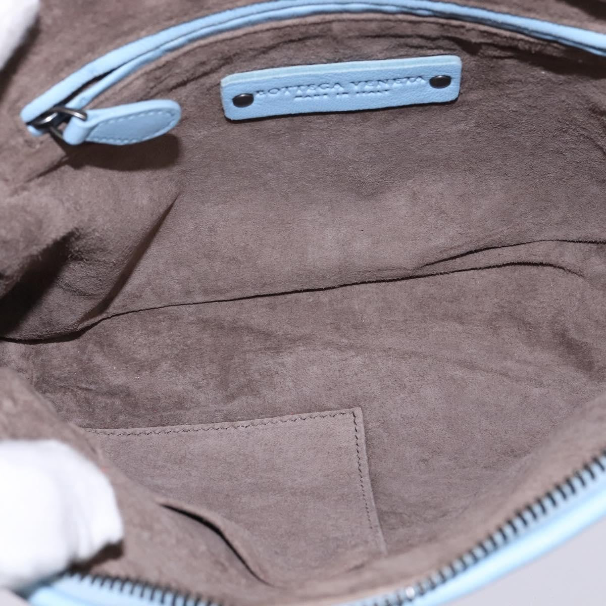 Bottega Veneta Nodini Crossbody Bag Intrecciato Nappa, BLUE, LEATHER, Crossbody bag