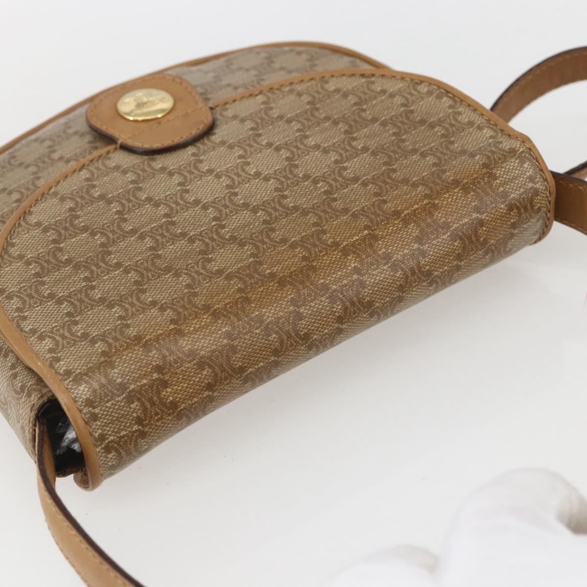 Celine Vintage Macadam Shoulder Bag Canvas, BEIGE, PVC, Shoulder bag