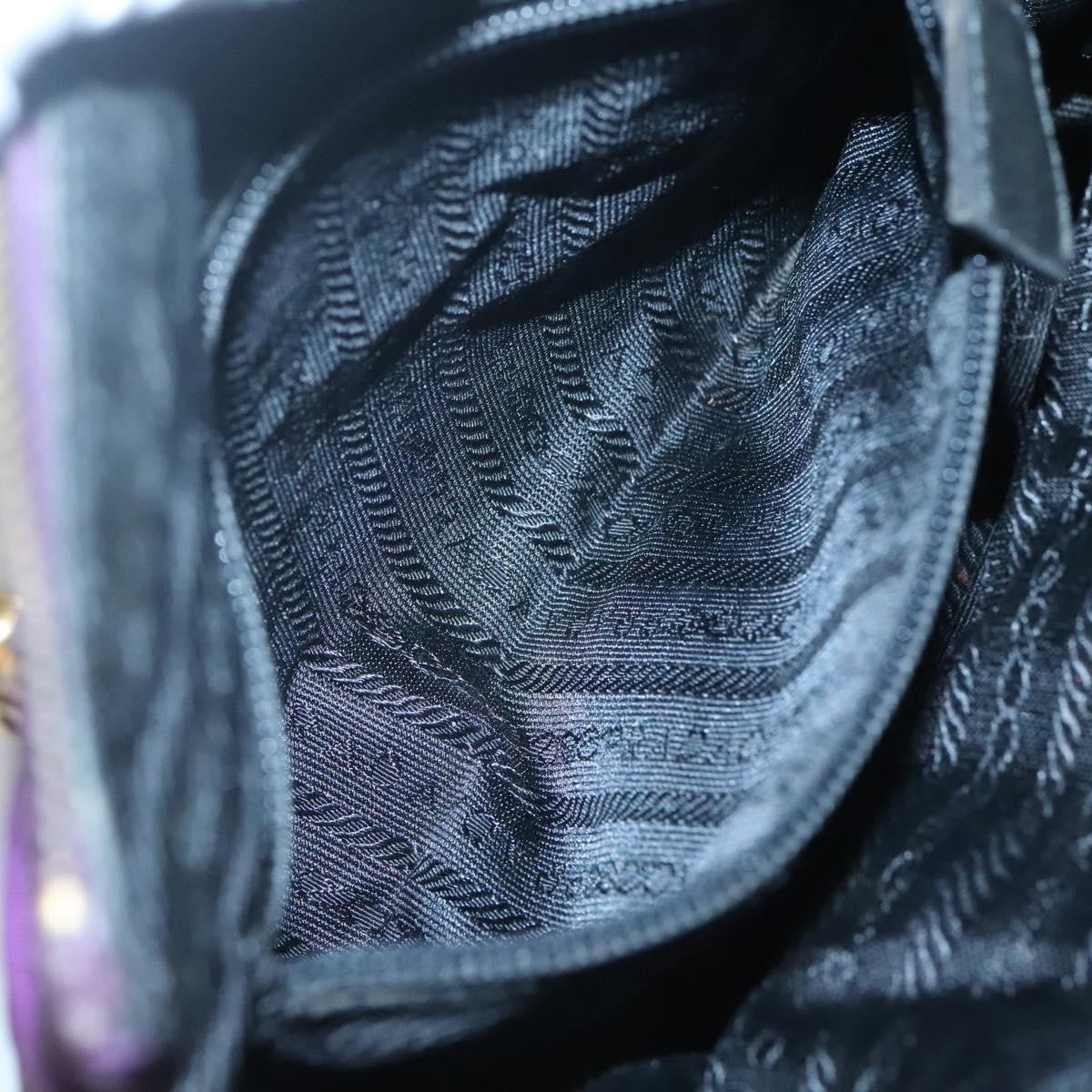 Prada Chain Shoulder Bag Quilted Tessuto, PURPLE, NYLON, Shoulder bag