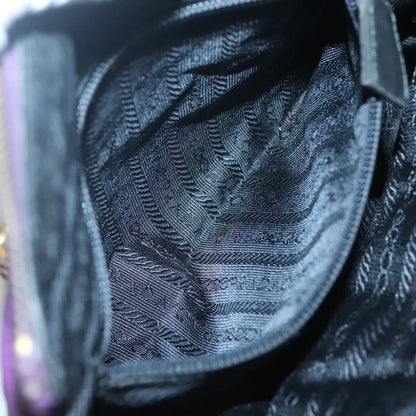 Prada Chain Shoulder Bag Quilted Tessuto, PURPLE, NYLON, Shoulder bag
