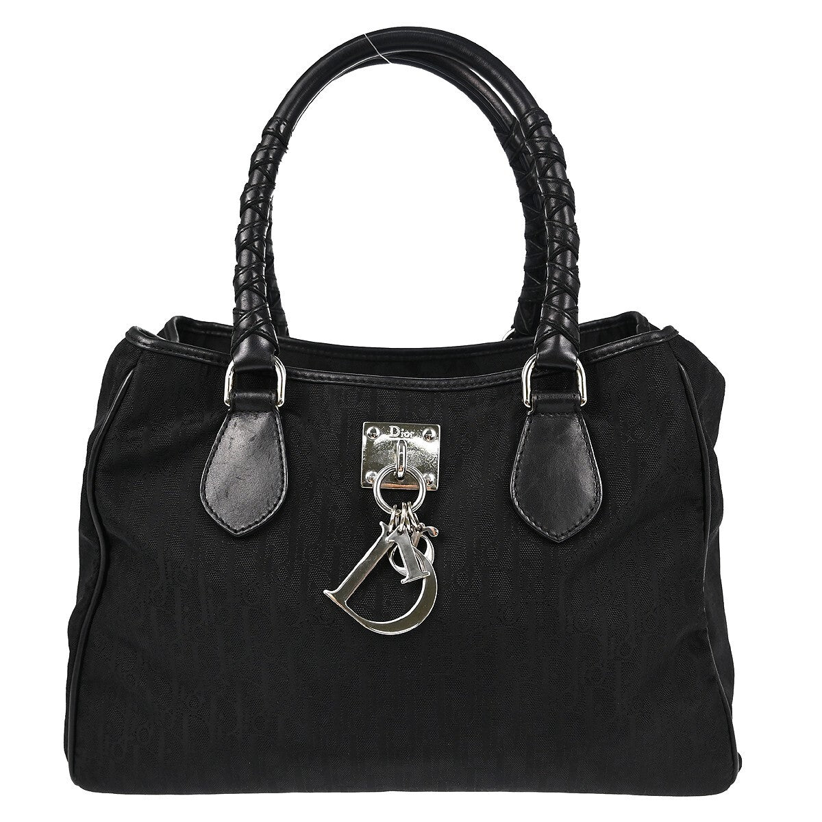 Christian Dior Lovely Tote Diorissimo Canvas, BLACK, CANVAS, Tote bag