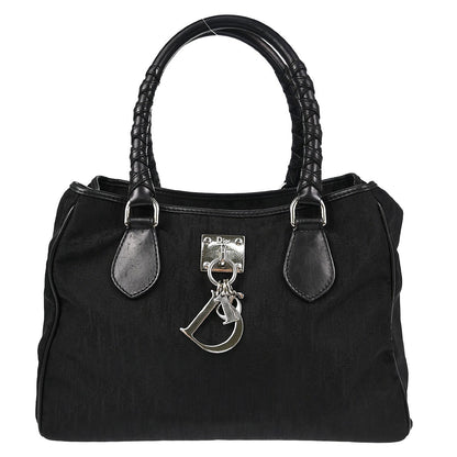 Christian Dior Lovely Tote Diorissimo Canvas, BLACK, CANVAS, Tote bag