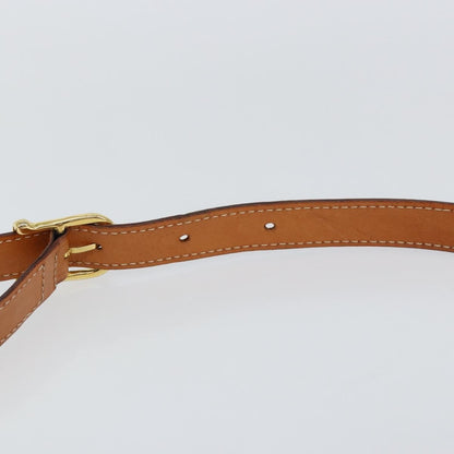 Celine Vintage Macadam Circle Logo Shoulder Bag Canvas and Leather, BROWN, CANVAS, Shoulder bag