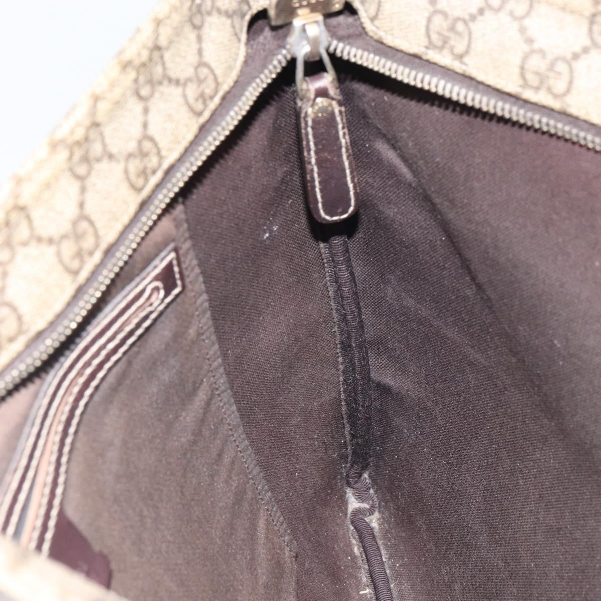 Gucci Zip Top Messenger Bag GG Coated Canvas, BEIGE, PVC, Shoulder bag