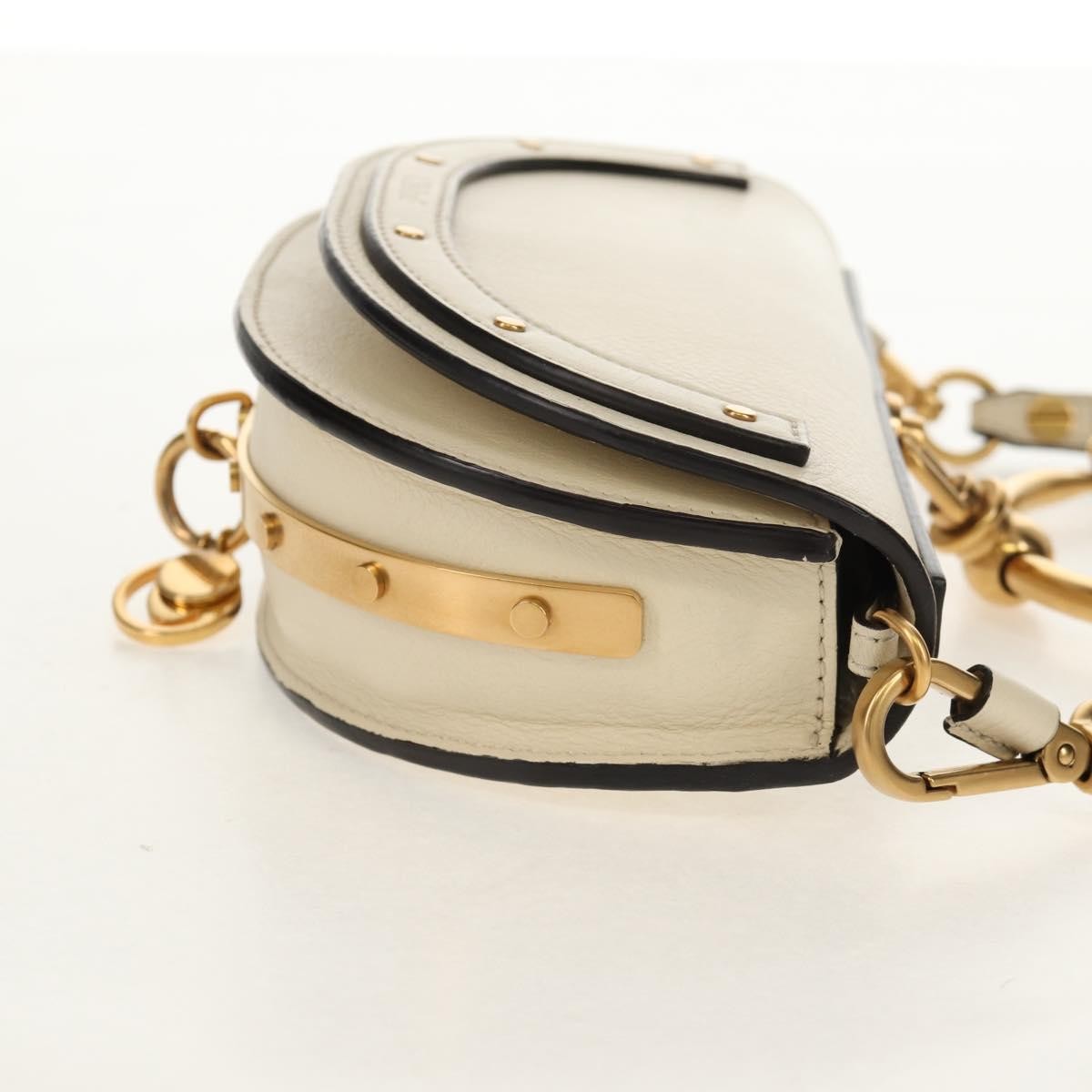 Chloe Nile Minaudière Leather, WHITE, LEATHER, Handbag