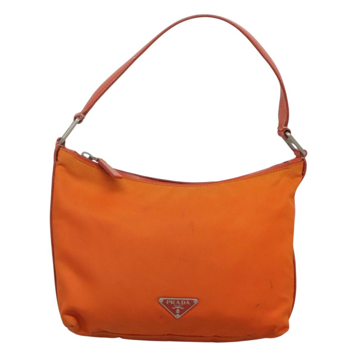 Prada Zip Shoulder Bag Tessuto, ORANGE, NYLON, Shoulder bag