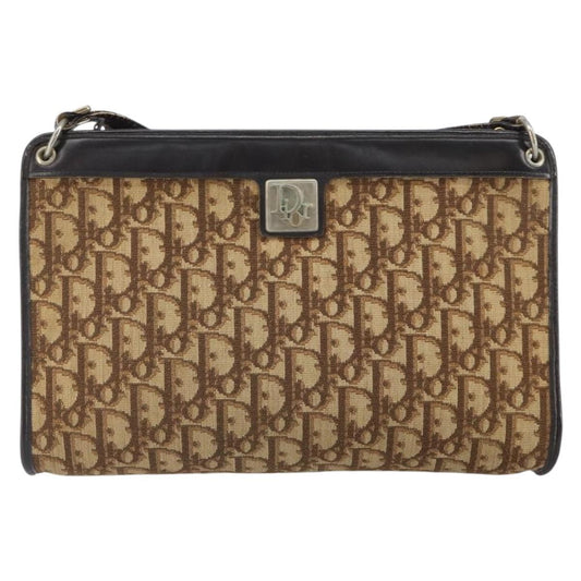 Christian Dior Vintage Trotter Shoulder Bag Canvas, BROWN, CANVAS, Shoulder bag