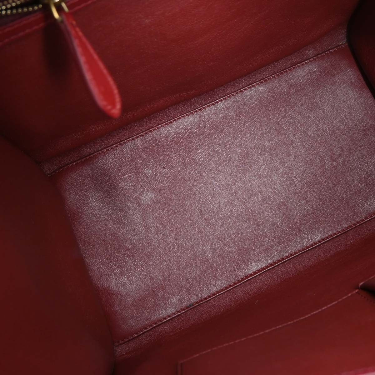 Celine Luggage Bag Smooth Leather, BURGUNDY, LEATHER, Handbag