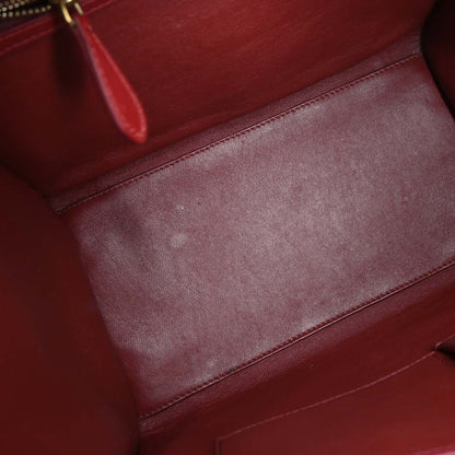 Celine Luggage Bag Smooth Leather, BURGUNDY, LEATHER, Handbag