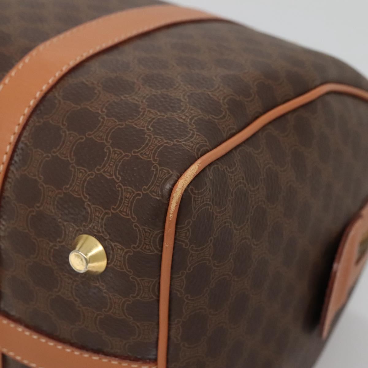 Celine Macadam Handbag Macadam with leather, BROWN, CANVAS, Handbag