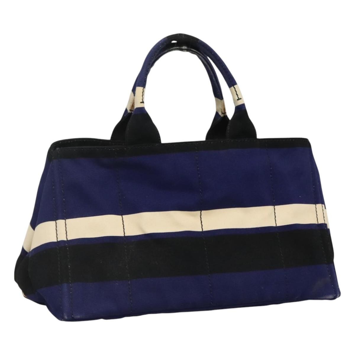 Prada Canapa Open Tote Canvas, BLUE, CANVAS, Tote bag