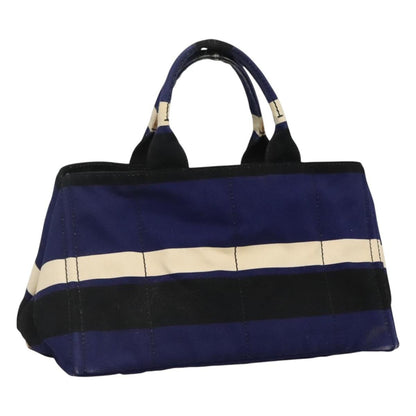 Prada Canapa Open Tote Canvas, BLUE, CANVAS, Tote bag