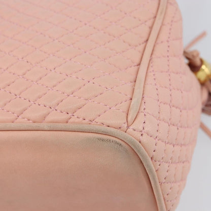 Bally Vintage Handbag Quilted Leather, PINK, LEATHER, Handbag