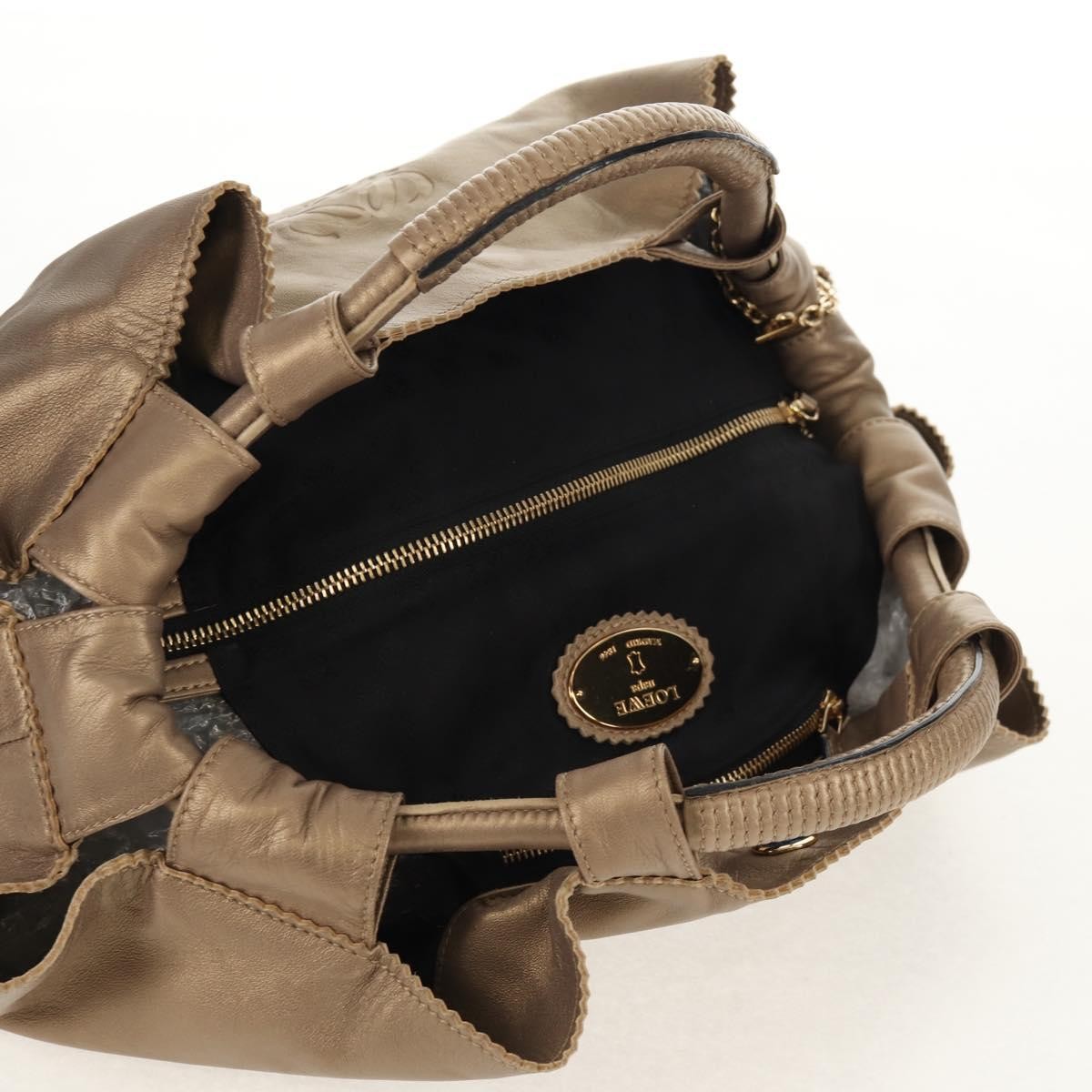 Loewe Anagram Logo Nappa Aire Hand Bag Leather, GOLD, LEATHER, Handbag