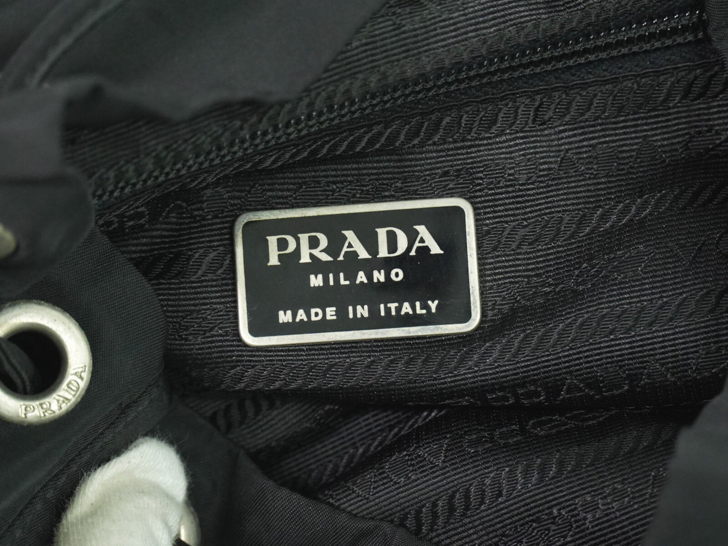 Prada Double Front Pocket Backpack Tessuto, BLACK, NYLON, Backpack