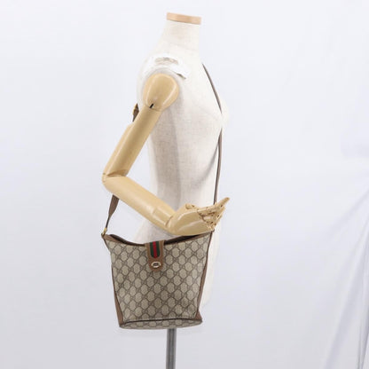 Gucci Vintage Open Shoulder Bag (Outlet) GG Canvas with Leather, BEIGE, PVC, Shoulder bag
