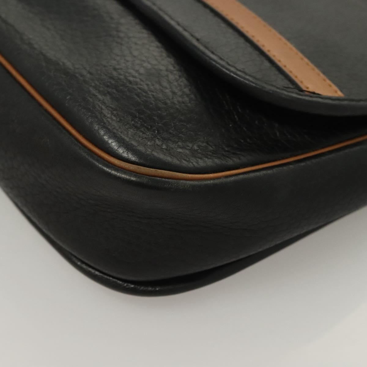 Christian Dior Vintage Trotter Crossbody Bag Leather, BLACK, LEATHER, Clutche & pouche