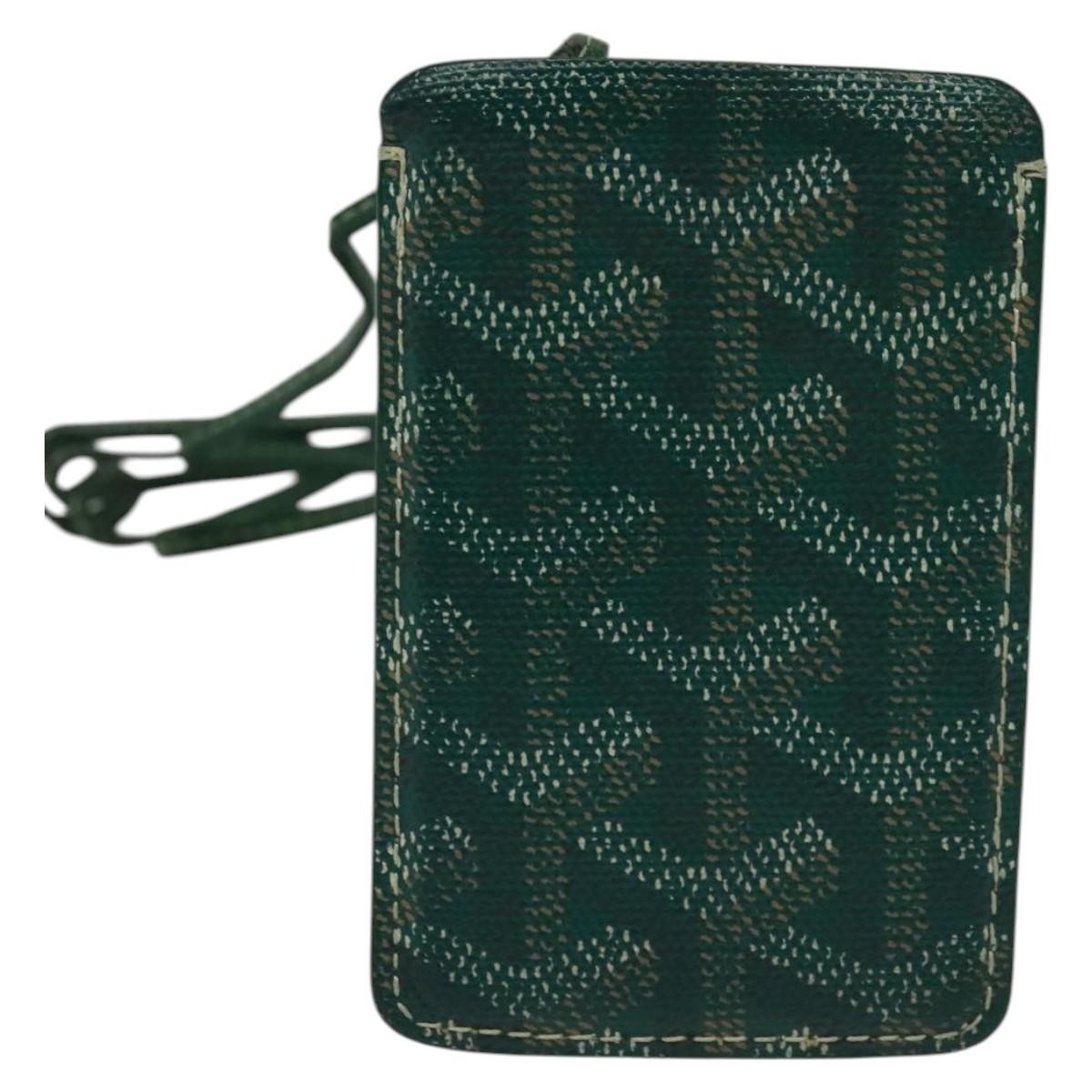 Goyard Goyardine Lanyard ID Holder Coated Canvas, GREEN, PVC, Card Holders