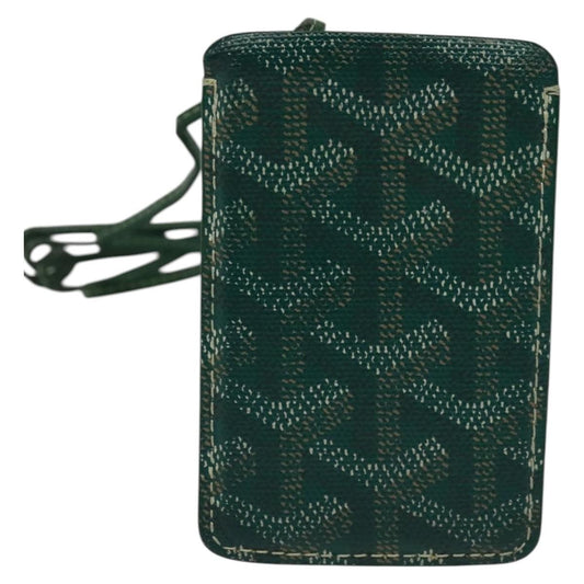 Goyard Goyardine Lanyard ID Holder Coated Canvas, GREEN, PVC, Card Holders