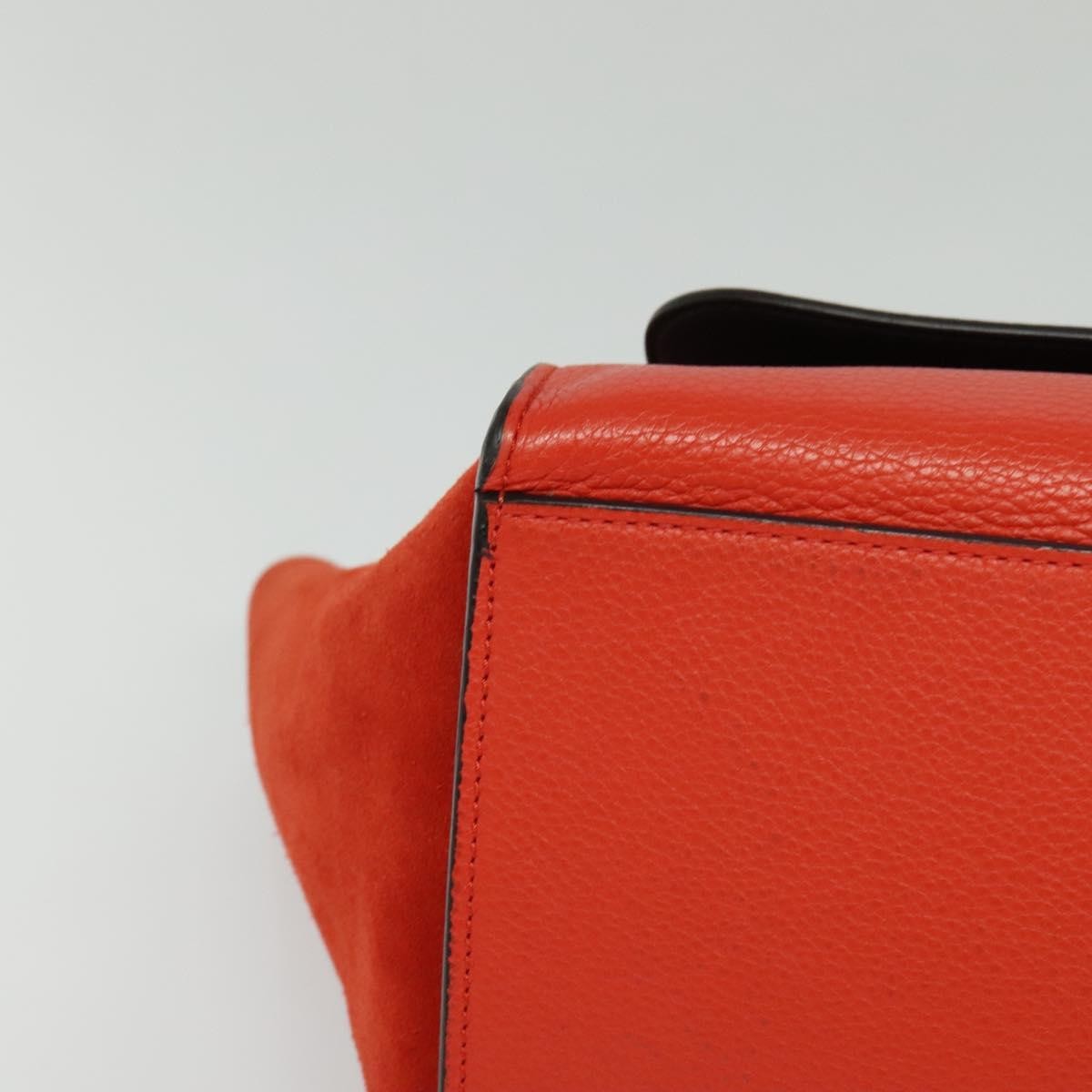 Celine Trapeze Bag Leather with Suede, RED, LEATHER, Handbag