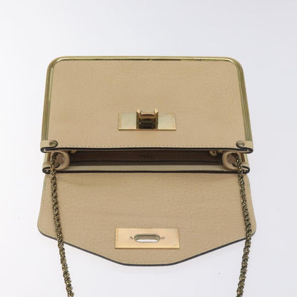 Chloe Sally Shoulder Bag Leather, BEIGE, LEATHER, Shoulder bag