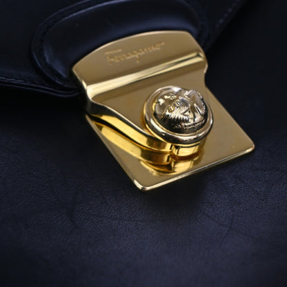 Salvatore Ferragamo Vintage Shoulder Bag Leather, BLACK, LEATHER, Shoulder bag