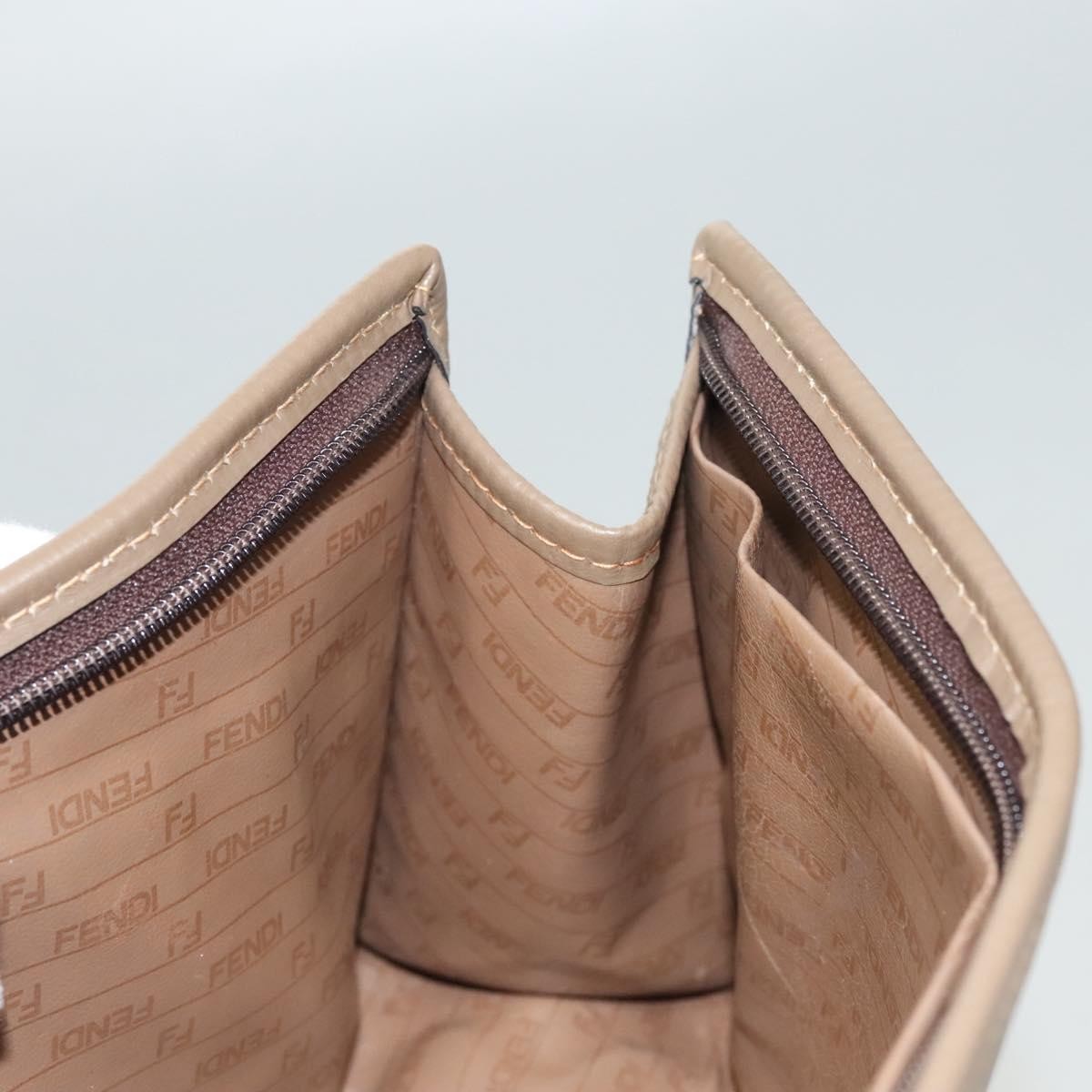 Fendi Vintage Zip Pouch Canvas, BEIGE, CANVAS, Clutche & pouche