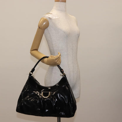 Gucci D Ring Hobo Patent, BLACK, PATENT_LEATHER, Shoulder bag