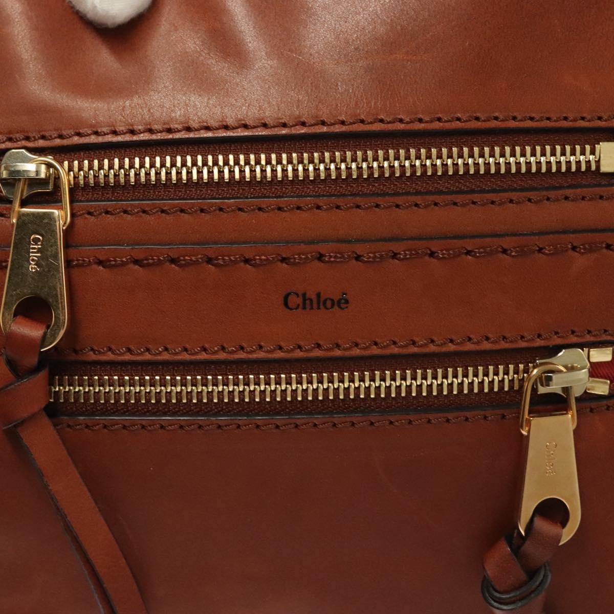 Chloe Angie Tote Leather, BROWN, LEATHER, Tote bag