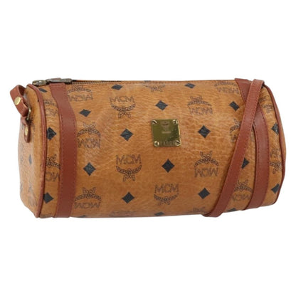 MCM Visetos Shoulder bag Canvas and Leather, BROWN, CANVAS, Shoulder bag