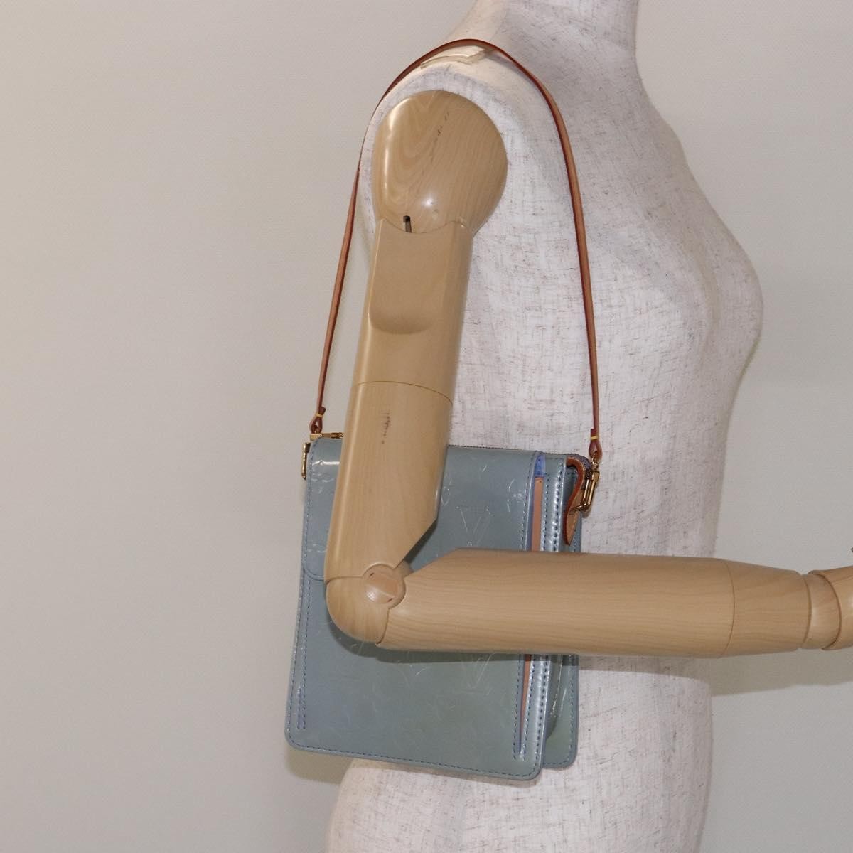 Louis Vuitton Mott Handbag Monogram Vernis, GRAY, PATENT_LEATHER, Handbag