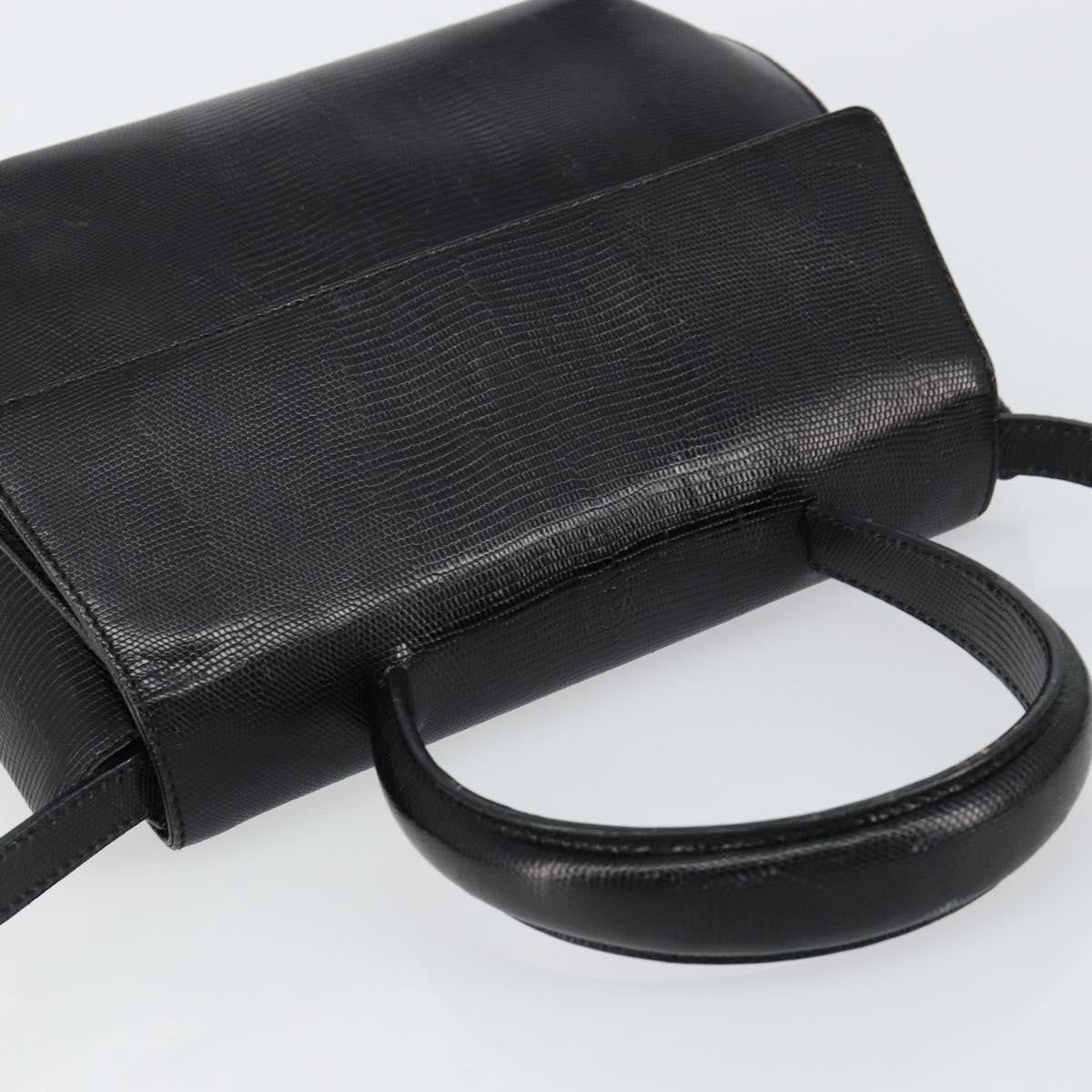 Salvatore Ferragamo Vintage Handbag Leather, BLACK, LEATHER, Handbag